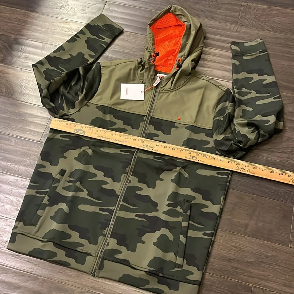 Swims Tind Full Zip Camo Jacket Hoodie new green camo Mens Size XL